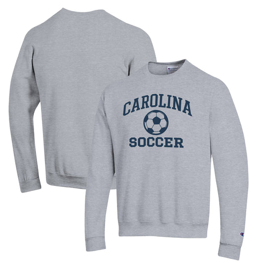 Men's Champion Gray North Carolina Tar Heels Soccer Icon Powerblend Pullover Sweatshirt