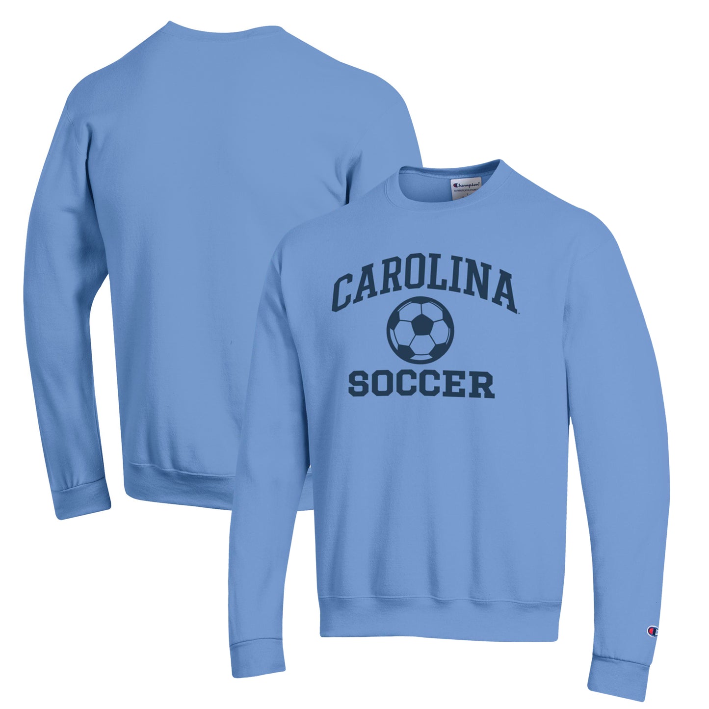 Men's Champion Carolina Blue North Carolina Tar Heels Soccer Icon Powerblend Pullover Sweatshirt