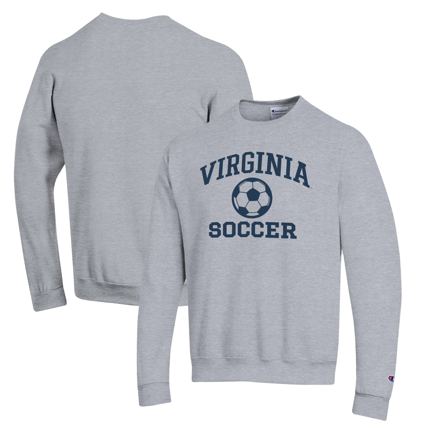 Men's Champion Gray Virginia Cavaliers Soccer Icon Powerblend Pullover Sweatshirt