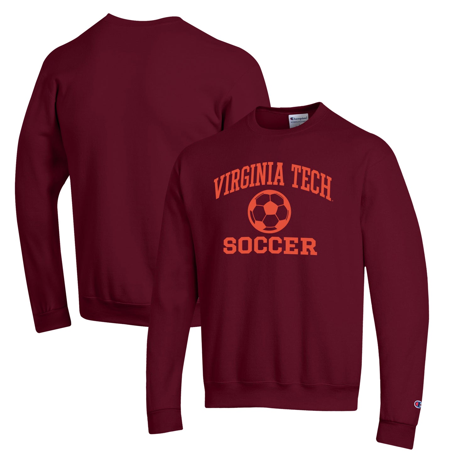 Men's Champion Maroon Virginia Tech Hokies Soccer Icon Powerblend Pullover Sweatshirt