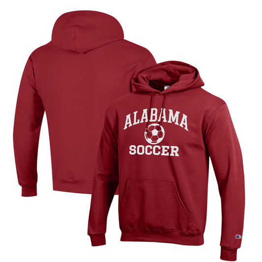 Men's Champion Crimson Alabama Crimson Tide Soccer Icon Powerblend Pullover Hoodie