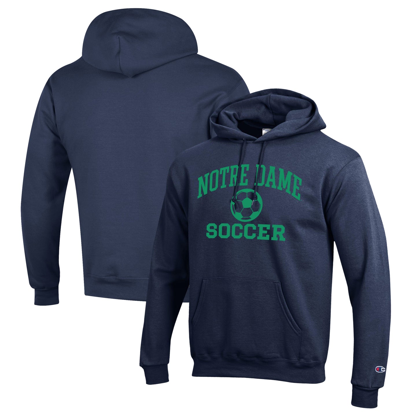 Men's Champion Navy Notre Dame Fighting Irish Soccer Icon Powerblend Pullover Hoodie