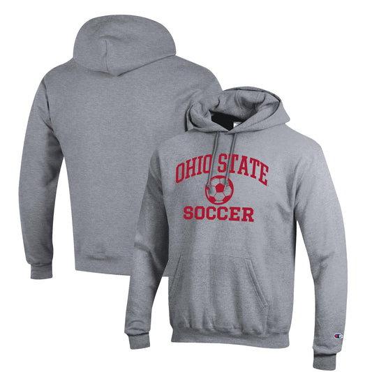 Men's Champion Gray Ohio State Buckeyes Soccer Icon Powerblend Pullover Hoodie