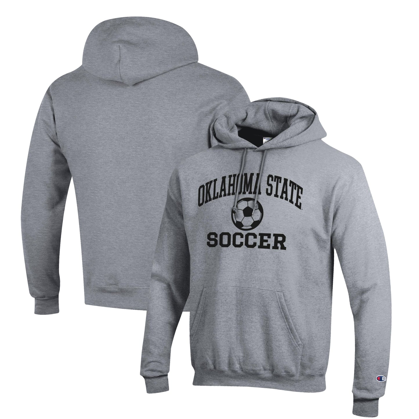 Men's Champion Gray Oklahoma State Cowboys Soccer Icon Powerblend Pullover Hoodie