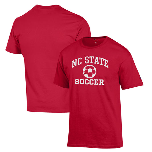 Men's Champion Red NC State Wolfpack Soccer Icon T-Shirt