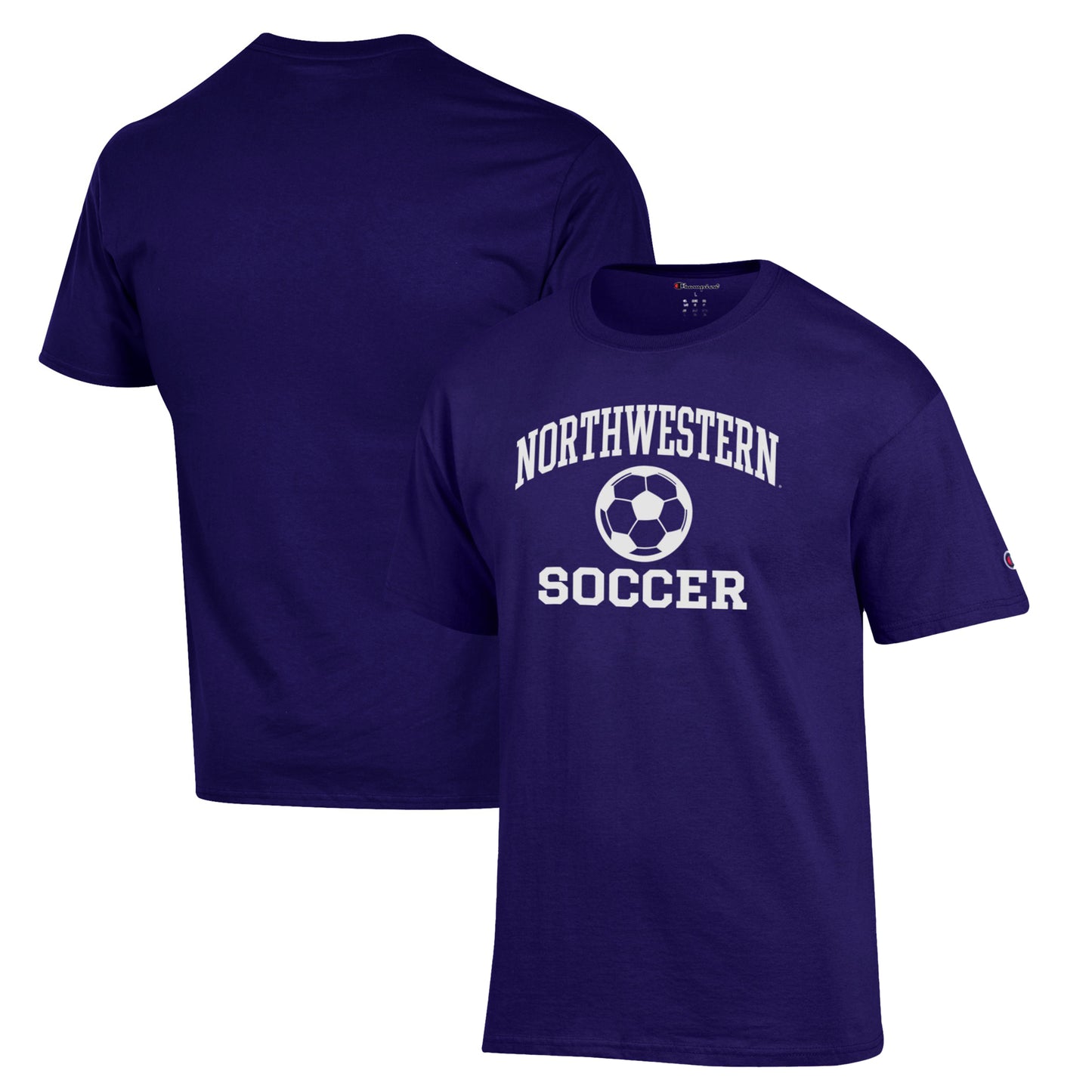 Men's Champion Purple Northwestern Wildcats Soccer Icon T-Shirt