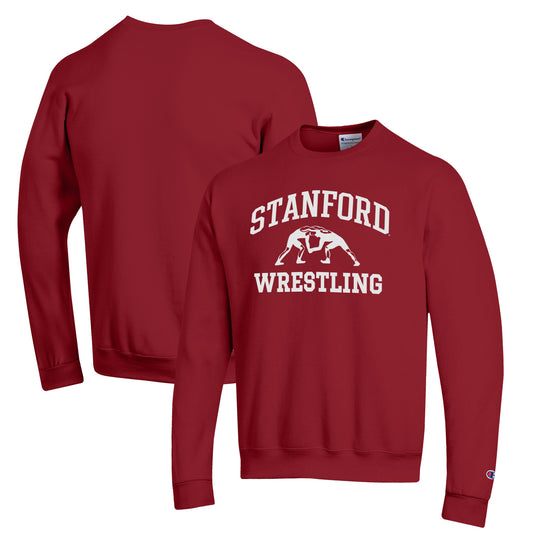 Men's Champion Cardinal Stanford Cardinal Wrestling Icon Powerblend Pullover Sweatshirt