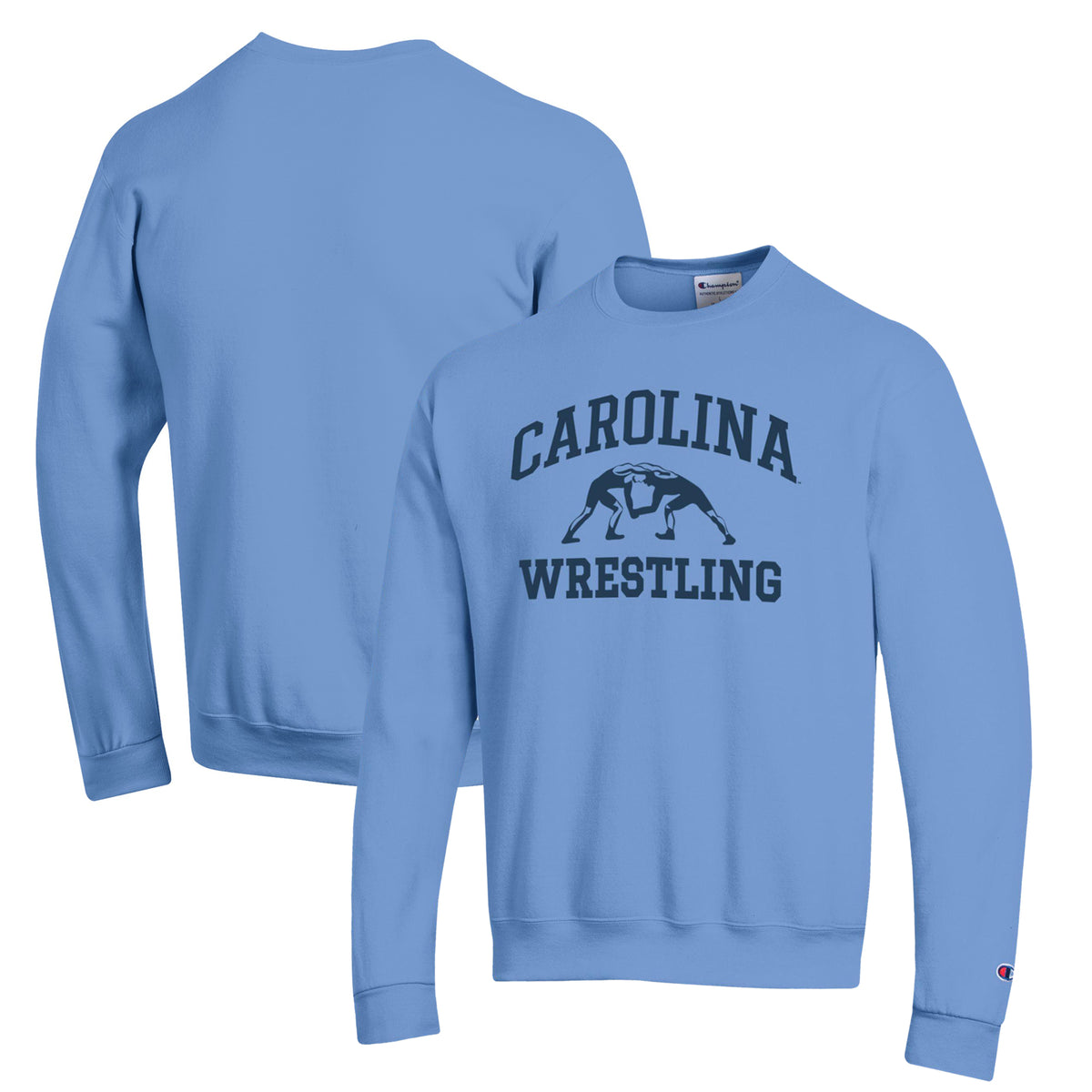 Men's Champion Carolina Blue North Carolina Tar Heels Wrestling Icon Powerblend Pullover Sweatshirt