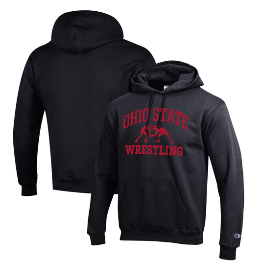 Men's Champion Black Ohio State Buckeyes Wrestling Icon Pullover Hoodie