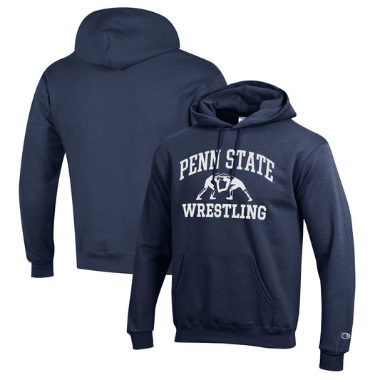 Men's Champion Navy Penn State Nittany Lions Wrestling Icon Pullover Hoodie