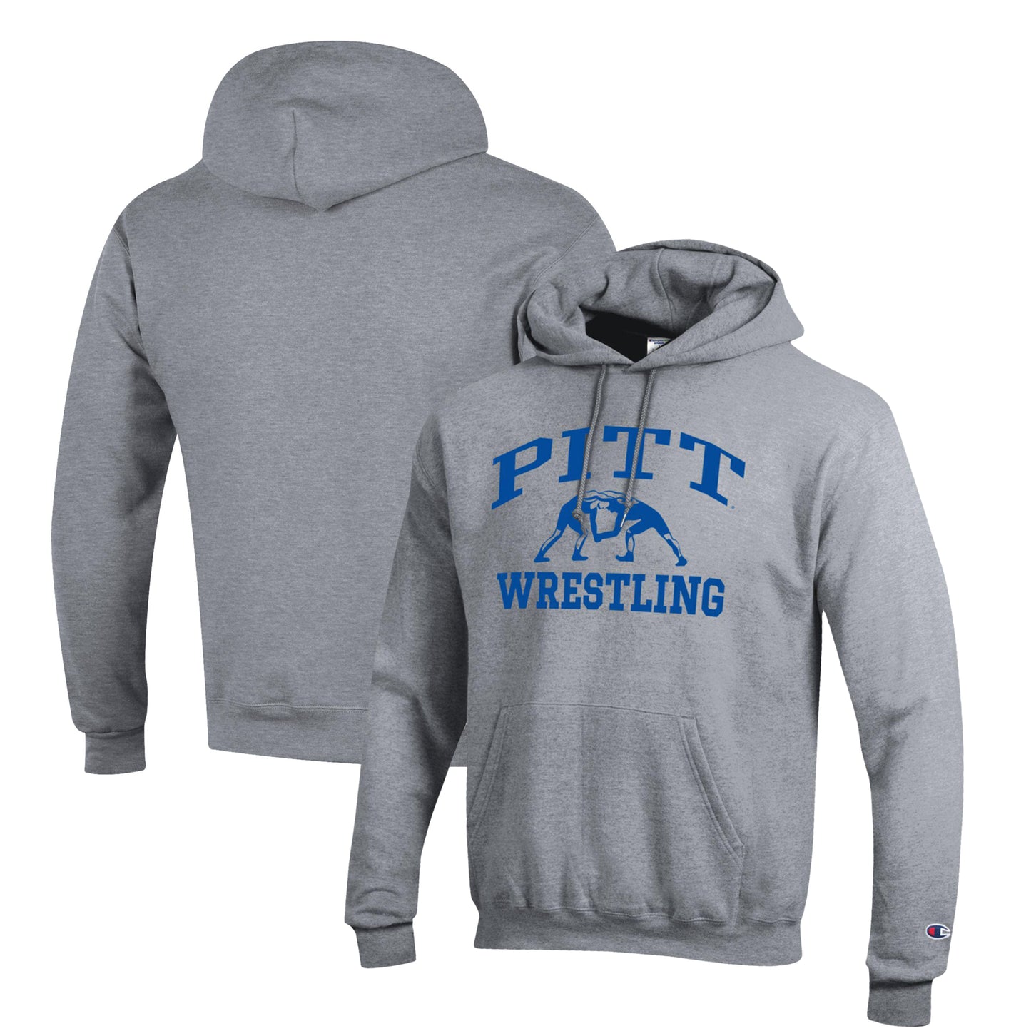 Men's Champion Gray Pitt Panthers Wrestling Icon Pullover Hoodie