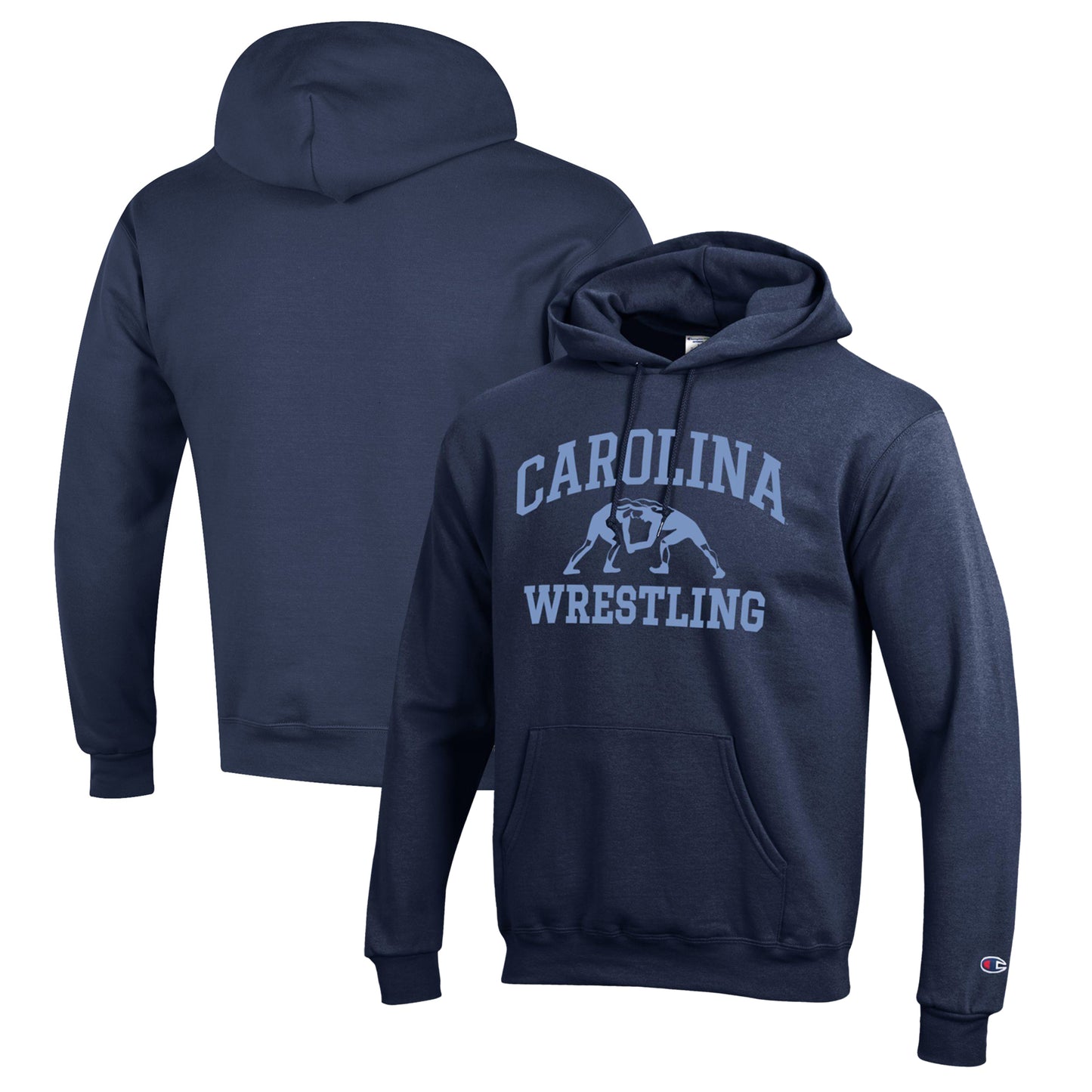 Men's Champion Navy North Carolina Tar Heels Wrestling Icon Pullover Hoodie