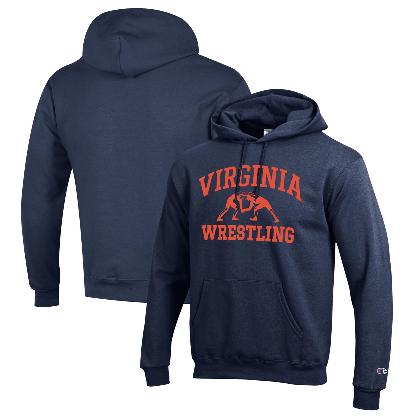 Men's Champion Navy Virginia Cavaliers Wrestling Icon Pullover Hoodie