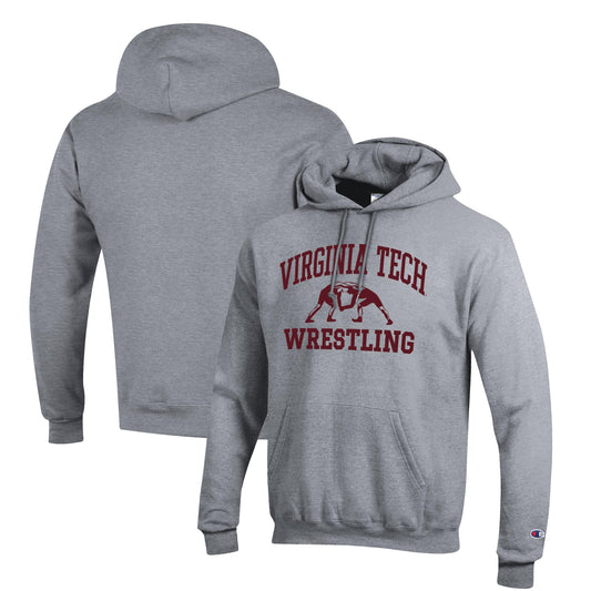 Men's Champion Gray Virginia Tech Hokies Wrestling Icon Pullover Hoodie