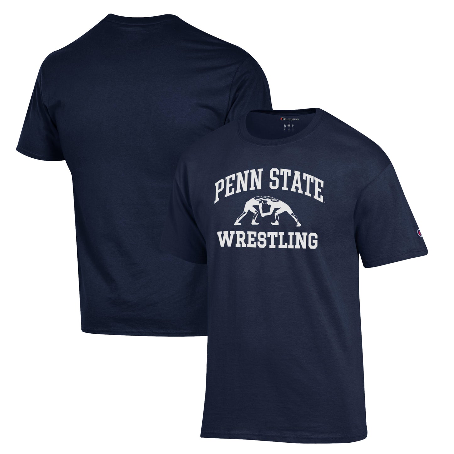 Men's Champion Navy Penn State Nittany Lions Wrestling Icon T-Shirt