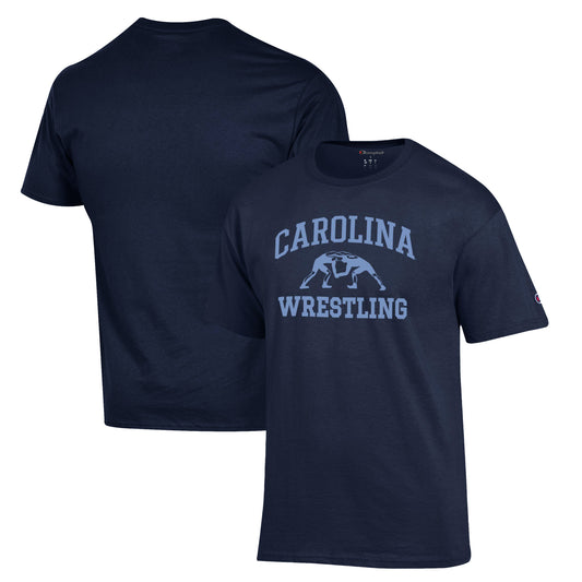 Men's Champion Navy North Carolina Tar Heels Wrestling Icon T-Shirt