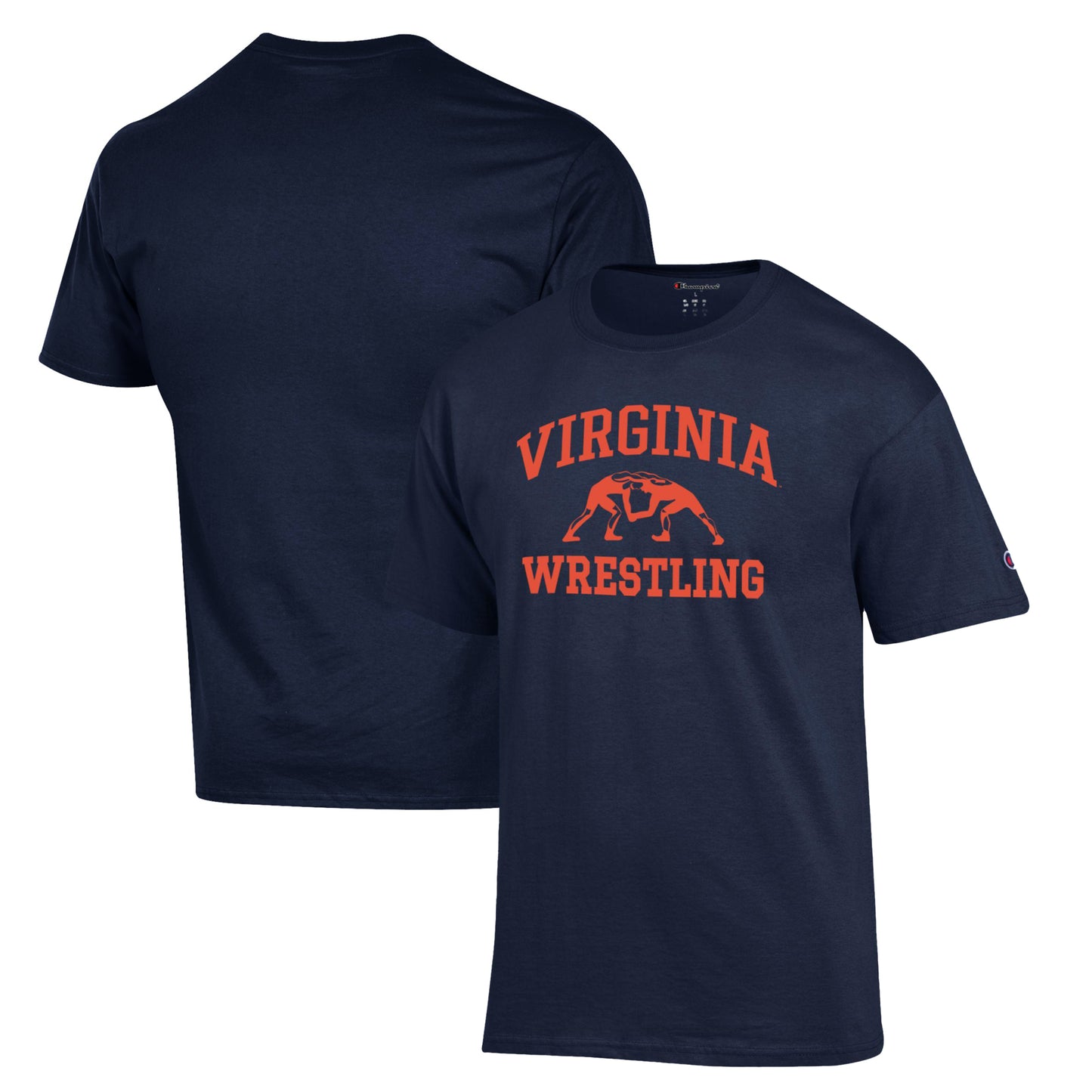 Men's Champion Navy Virginia Cavaliers Wrestling Icon T-Shirt