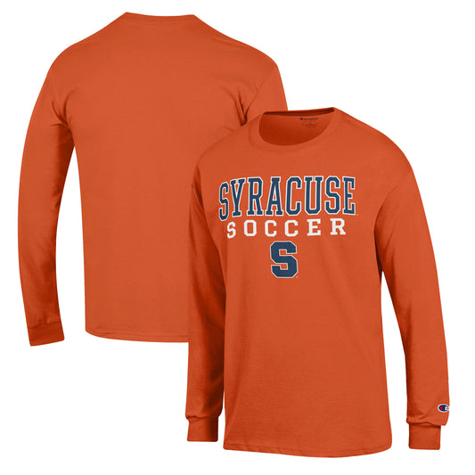 Men's Champion Orange Syracuse Orange Soccer Stack Logo Long Sleeve T-Shirt