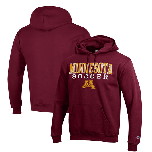 Men's Champion Maroon Minnesota Golden Gophers Soccer Stack Logo Powerblend Pullover Hoodie