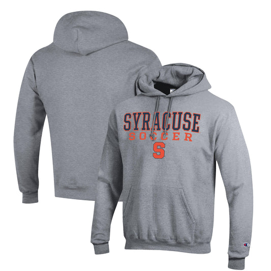 Men's Champion Gray Syracuse Orange Soccer Stack Logo Powerblend Pullover Hoodie