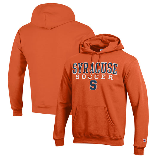 Men's Champion Orange Syracuse Orange Soccer Stack Logo Powerblend Pullover Hoodie