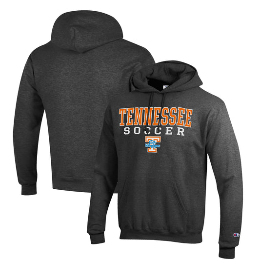 Men's Champion Charcoal Tennessee Volunteers Soccer Stack Logo Powerblend Pullover Hoodie