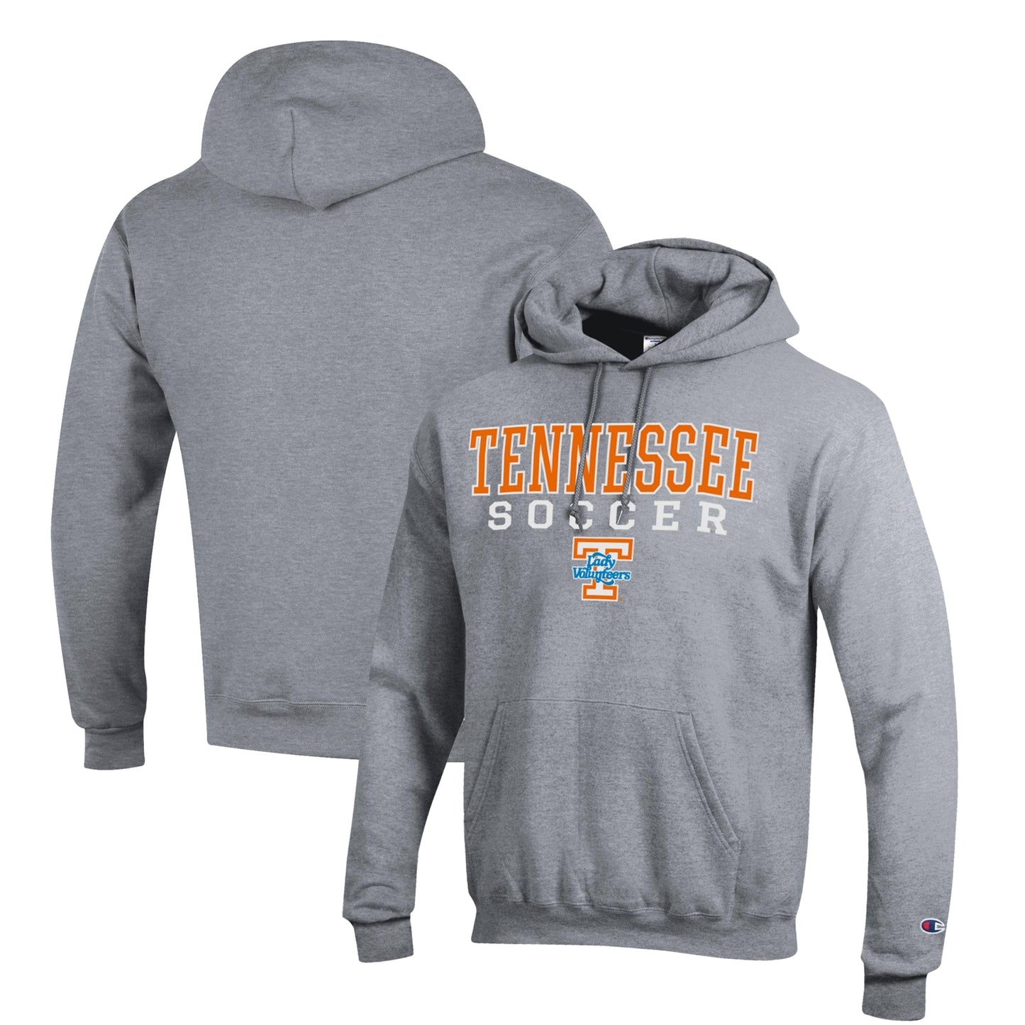 Men's Champion Gray Tennessee Volunteers Soccer Stack Logo Powerblend Pullover Hoodie