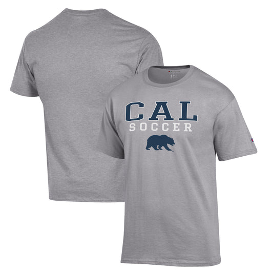 Men's Champion Gray Cal Bears Soccer Stack Logo T-Shirt