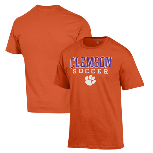 Men's Champion Orange Clemson Tigers Soccer Stack Logo T-Shirt