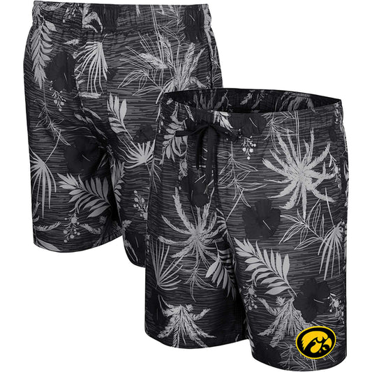 Men's Colosseum Black Iowa Hawkeyes What Else is New Swim Shorts