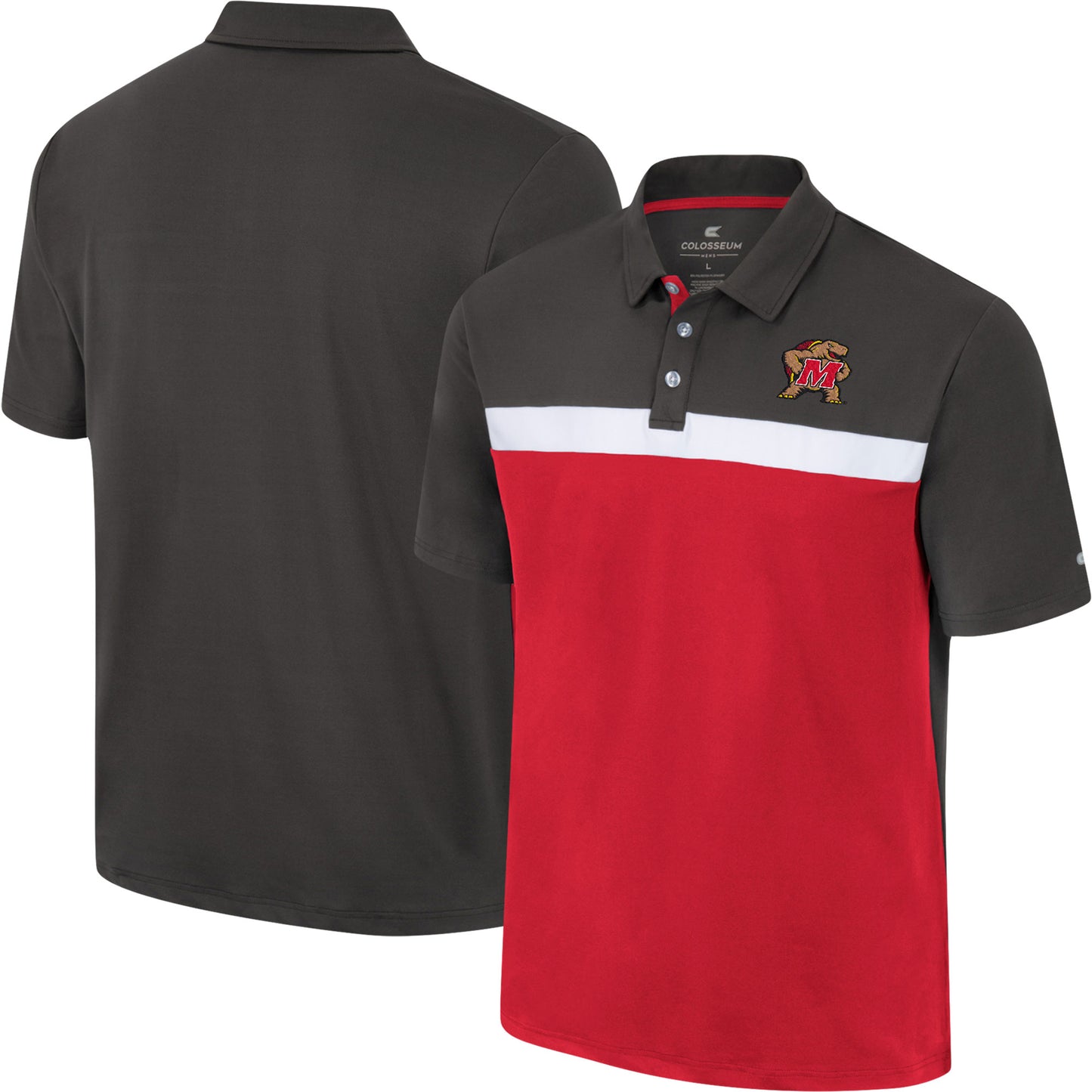 Men's Colosseum Charcoal Maryland Terrapins Two Yutes Polo