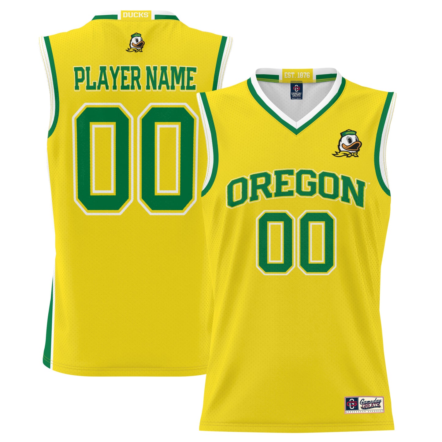 Men's GameDay Greats Yellow Oregon Ducks NIL Pick-A-Player Lightweight Basketball Jersey