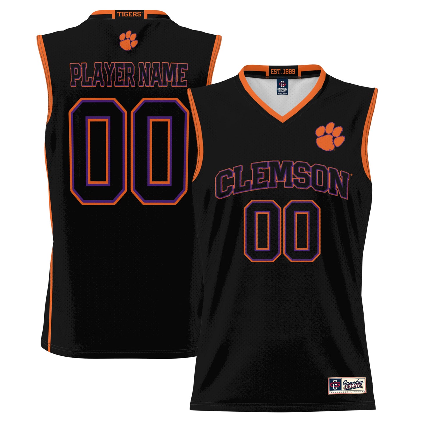 Youth Game Day Greats Black Clemson Tigers NIL Pick-A-Player Lightweight Basketball Jersey
