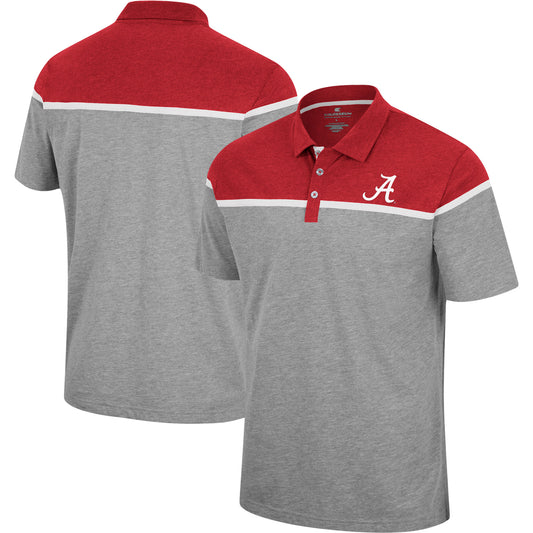 Men's Colosseum Heather Gray Alabama Crimson Tide Chamberlain Polo