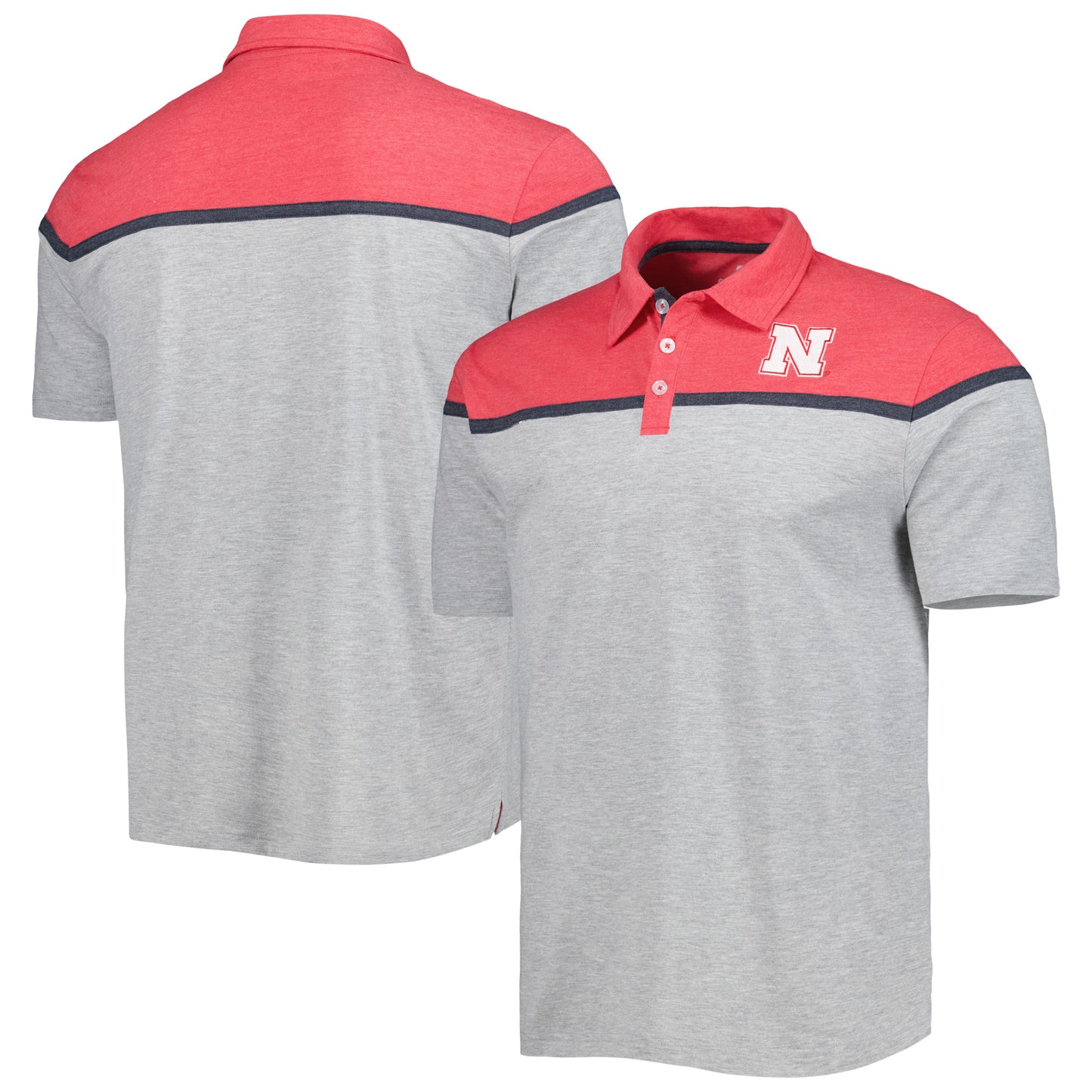 Men's Colosseum Heather Gray Nebraska Huskers Chamberlain Polo