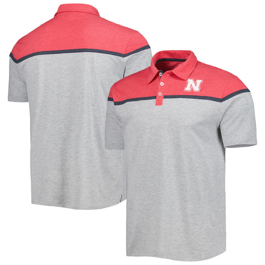 Men's Colosseum Heather Gray Nebraska Huskers Chamberlain Polo