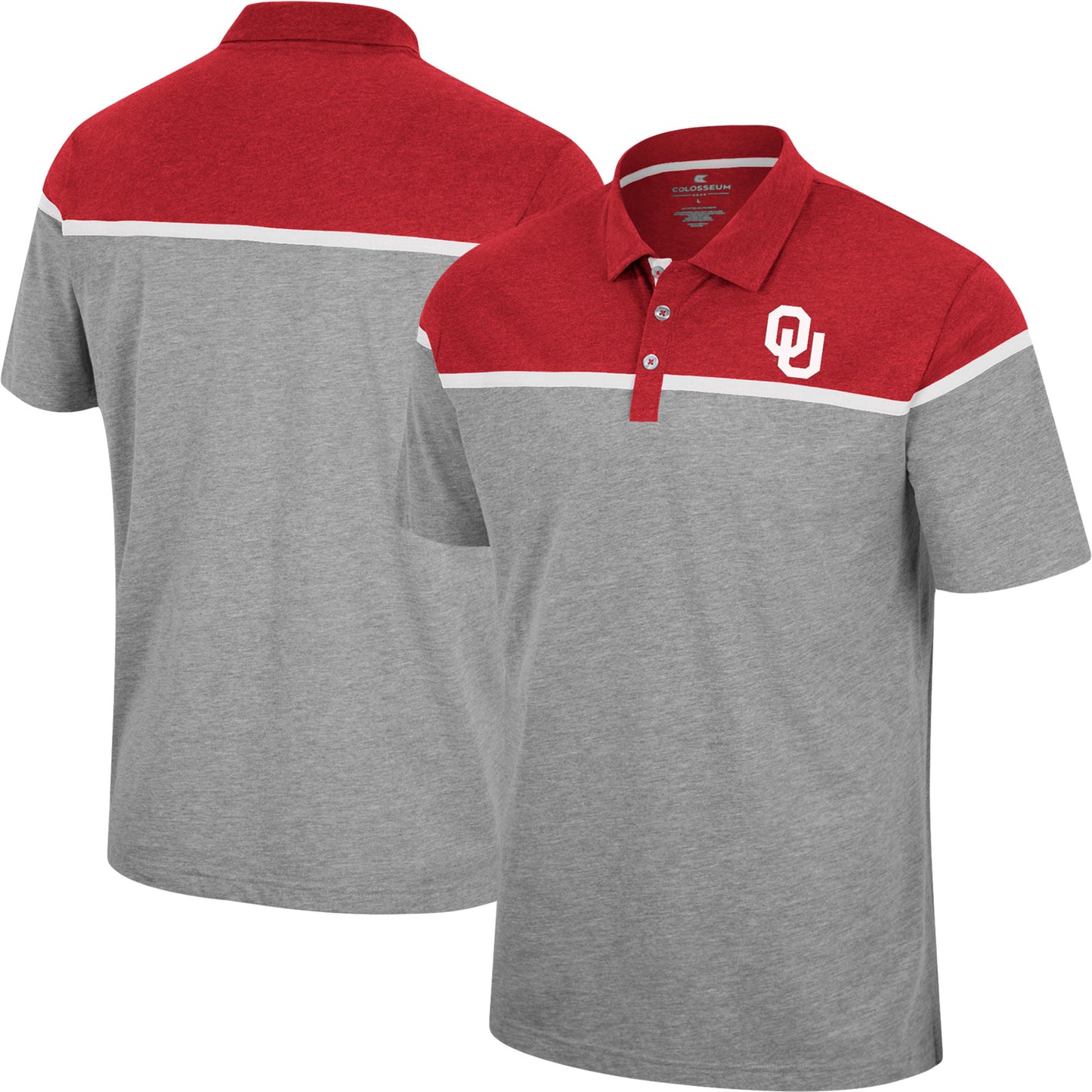 Men's Colosseum Heather Gray Oklahoma Sooners Chamberlain Polo