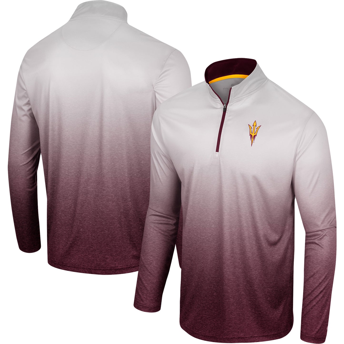 Men's Colosseum White/Maroon Arizona State Sun Devils Laws of Physics Quarter-Zip Windshirt