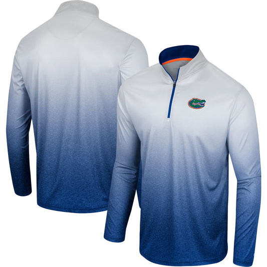 Men's Colosseum White/Royal Florida Gators Laws of Physics Quarter-Zip Windshirt