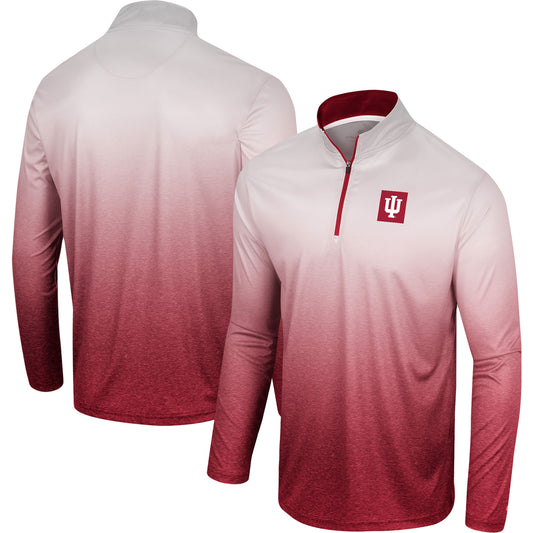 Men's Colosseum White/Crimson Indiana Hoosiers Laws of Physics Quarter-Zip Windshirt