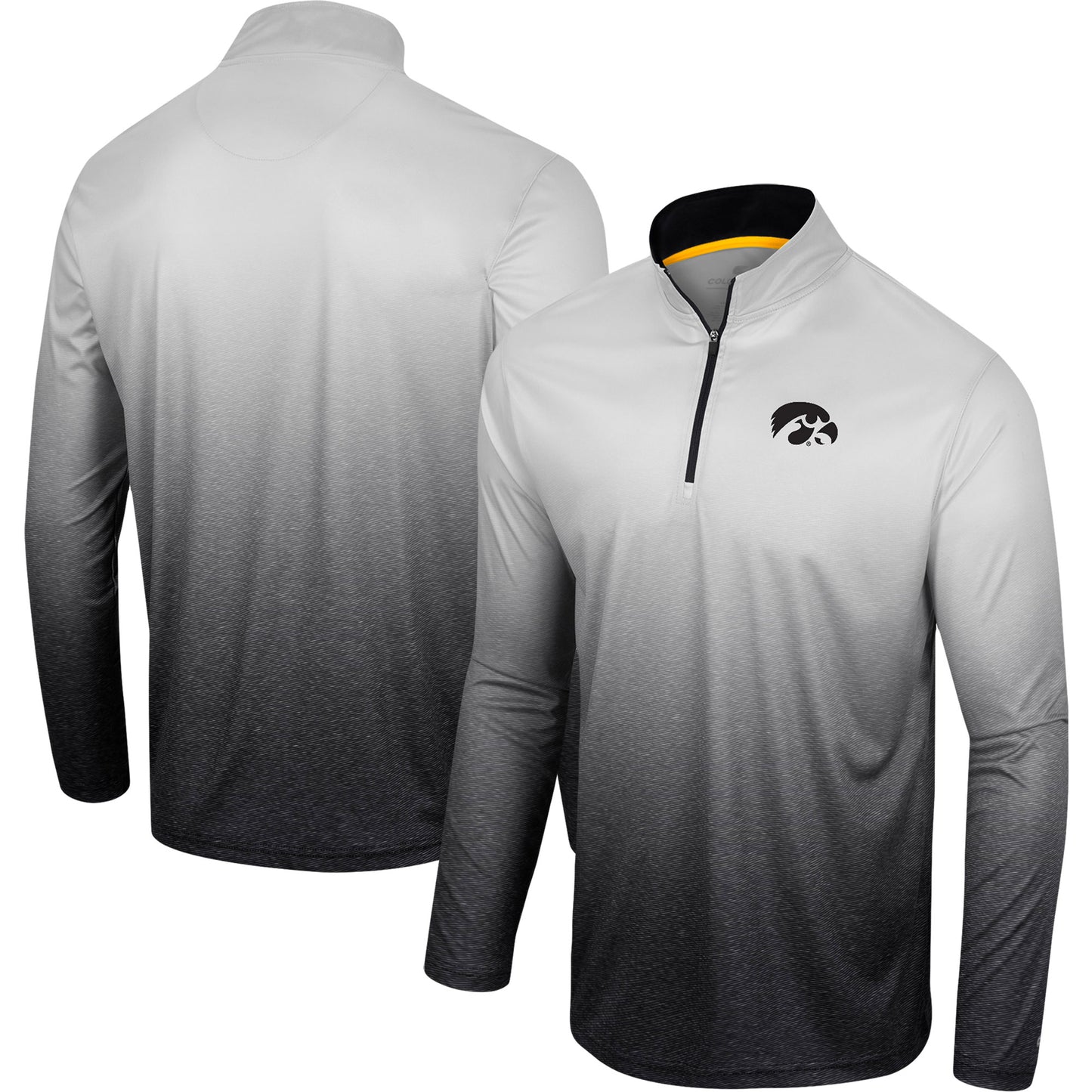 Men's Colosseum White/Black Iowa Hawkeyes Laws of Physics Quarter-Zip Windshirt