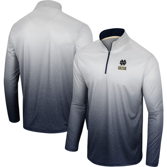 Men's Colosseum White/Navy Notre Dame Fighting Irish Laws of Physics Quarter-Zip Windshirt