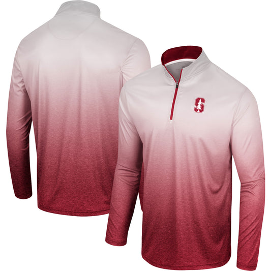 Men's Colosseum White/Cardinal Stanford Cardinal Laws of Physics Quarter-Zip Windshirt