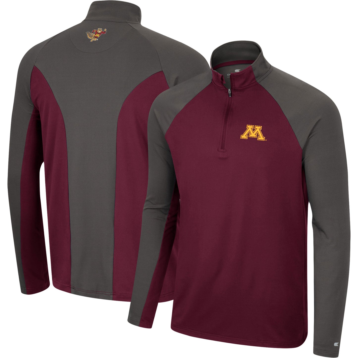 Men's Colosseum Maroon/Charcoal Minnesota Golden Gophers Two Yutes Raglan Quarter-Zip Windshirt