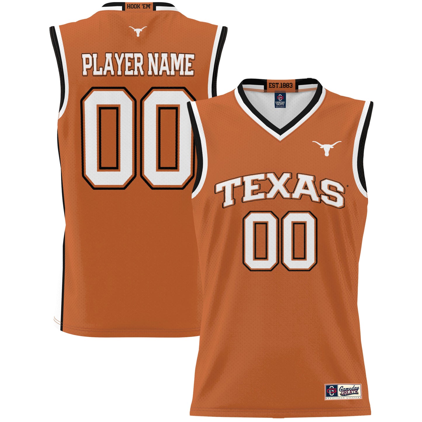 Unisex GameDay Greats  Orange Texas Longhorns  Lightweight NIL Pick-A-Player Basketball Jersey