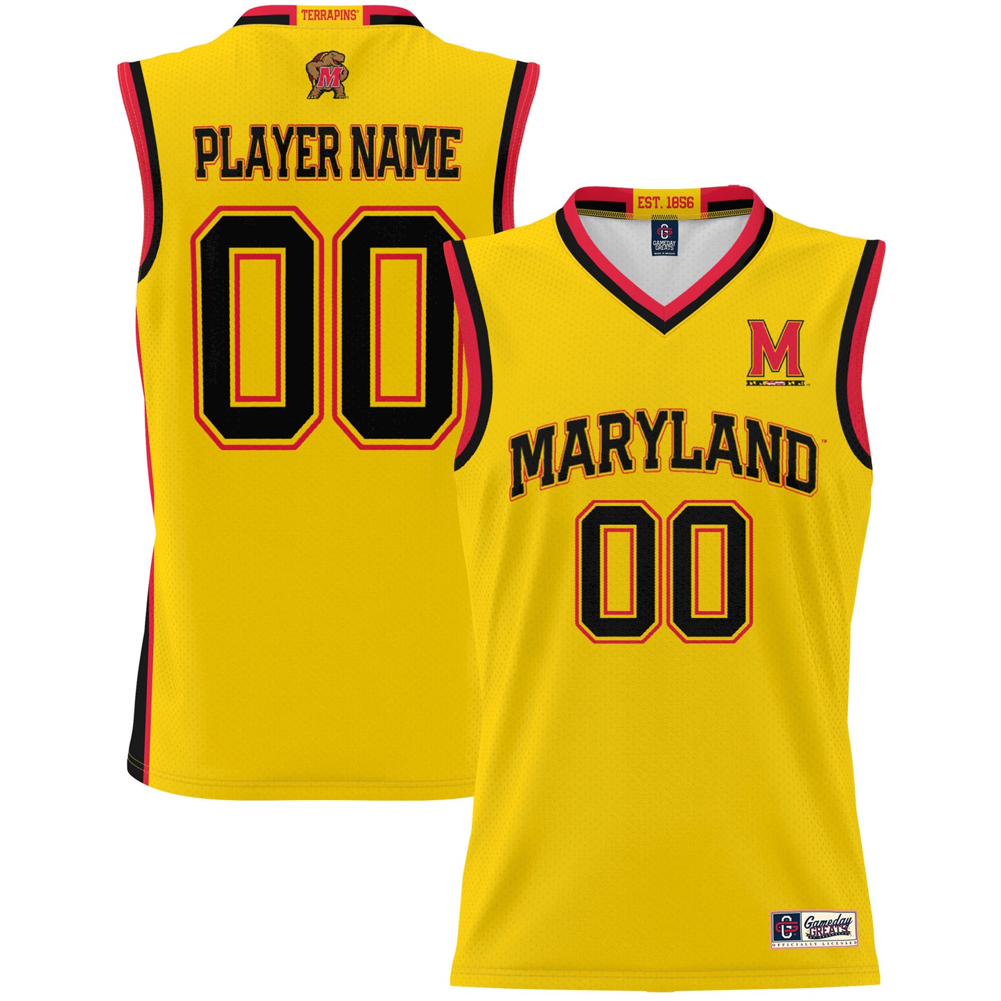 Youth GameDay Greats Gold Maryland Terrapins NIL Pick-A-Player Lightweight Basketball Jersey