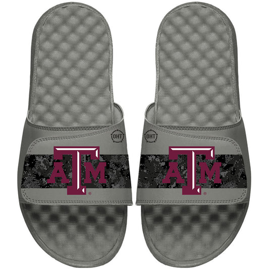 Men's ISlide Gray Texas A&M Aggies OHT Military Appreciation Stripe Slide Sandals