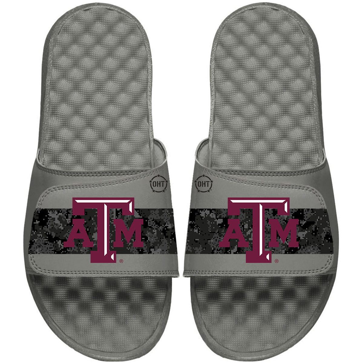 Youth ISlide Gray Texas A&M Aggies OHT Military Appreciation Stripe Slide Sandals