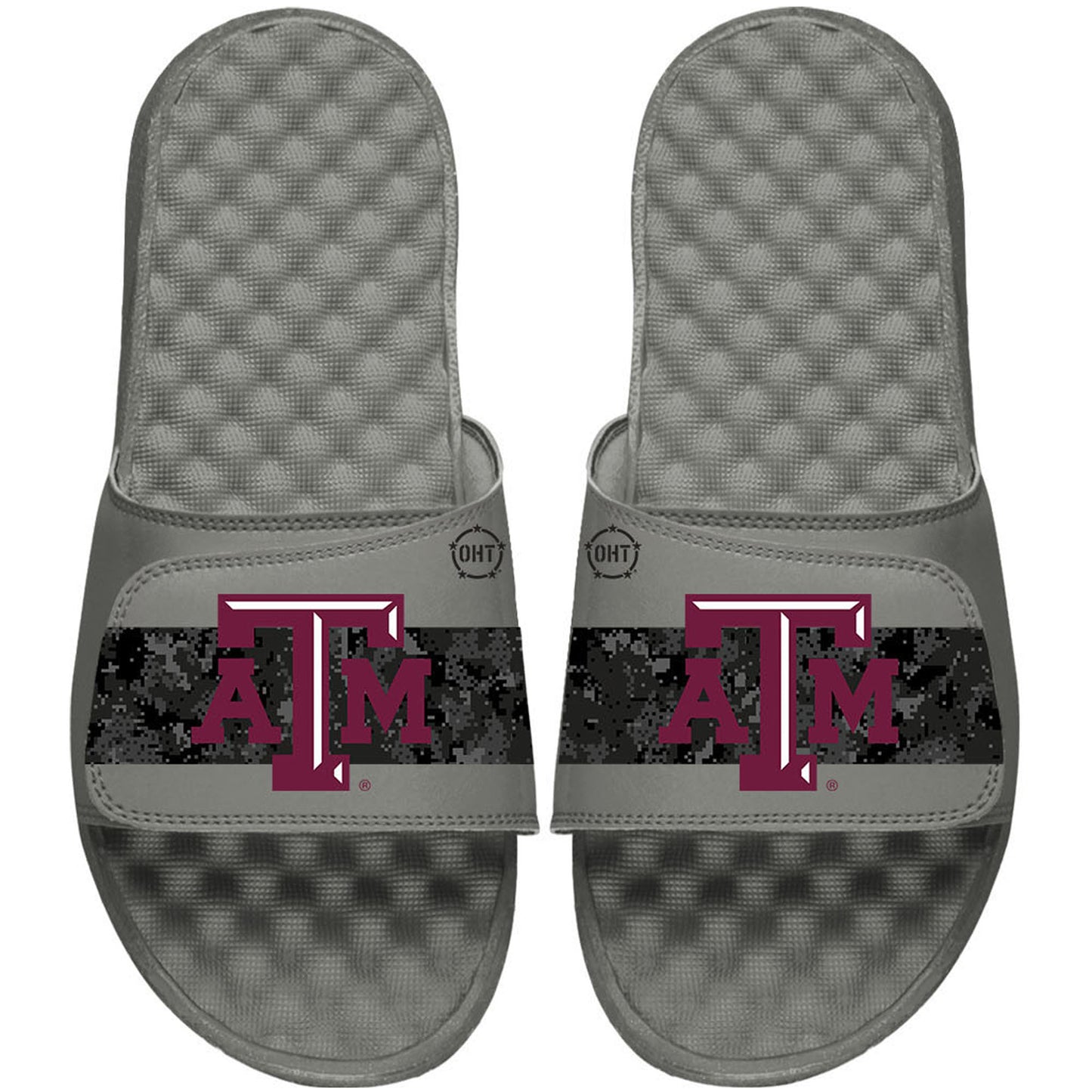 Youth ISlide Gray Texas A&M Aggies OHT Military Appreciation Stripe Slide Sandals