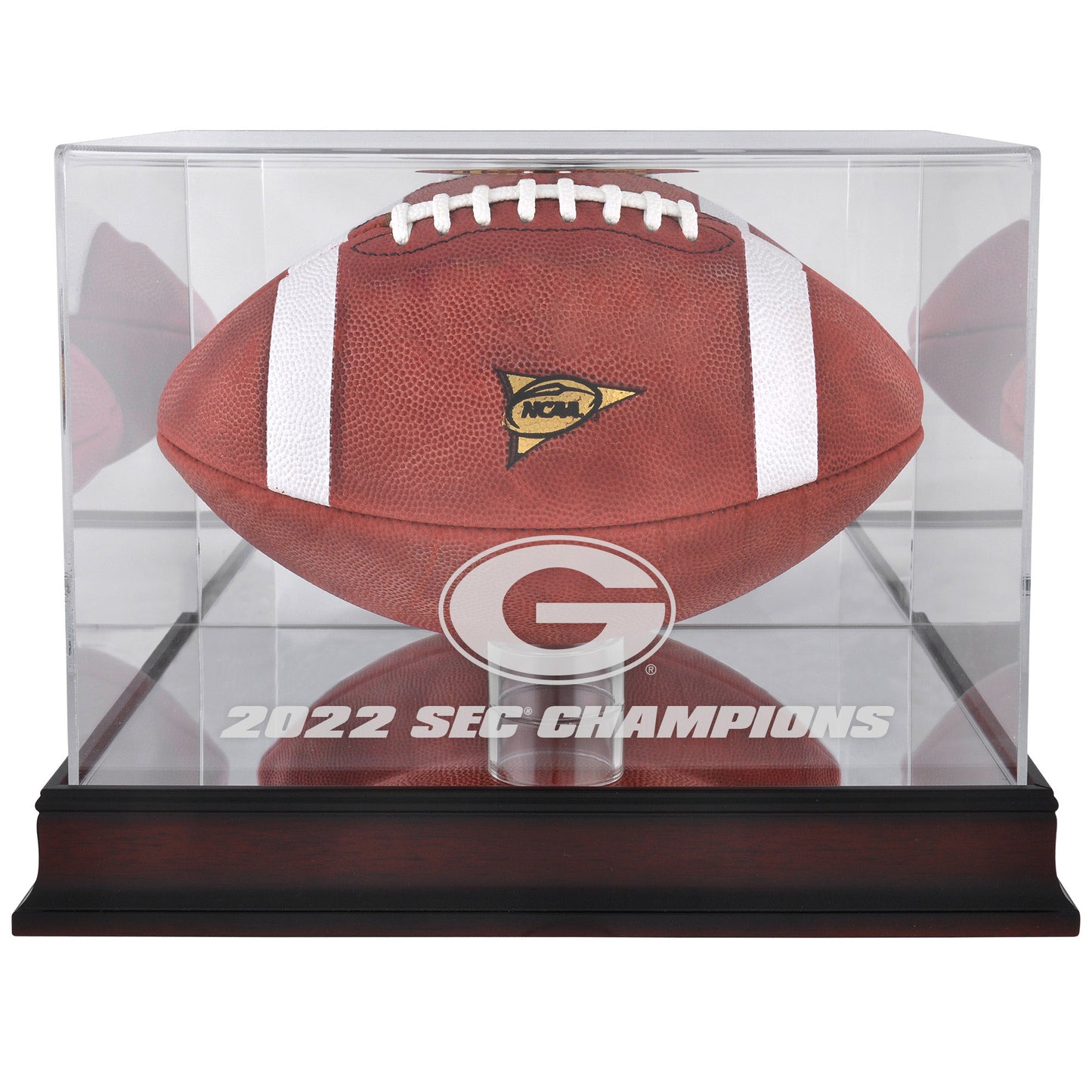 Georgia Bulldogs 2022 SEC Football Conference Champions Mahogany Football Logo Display Case